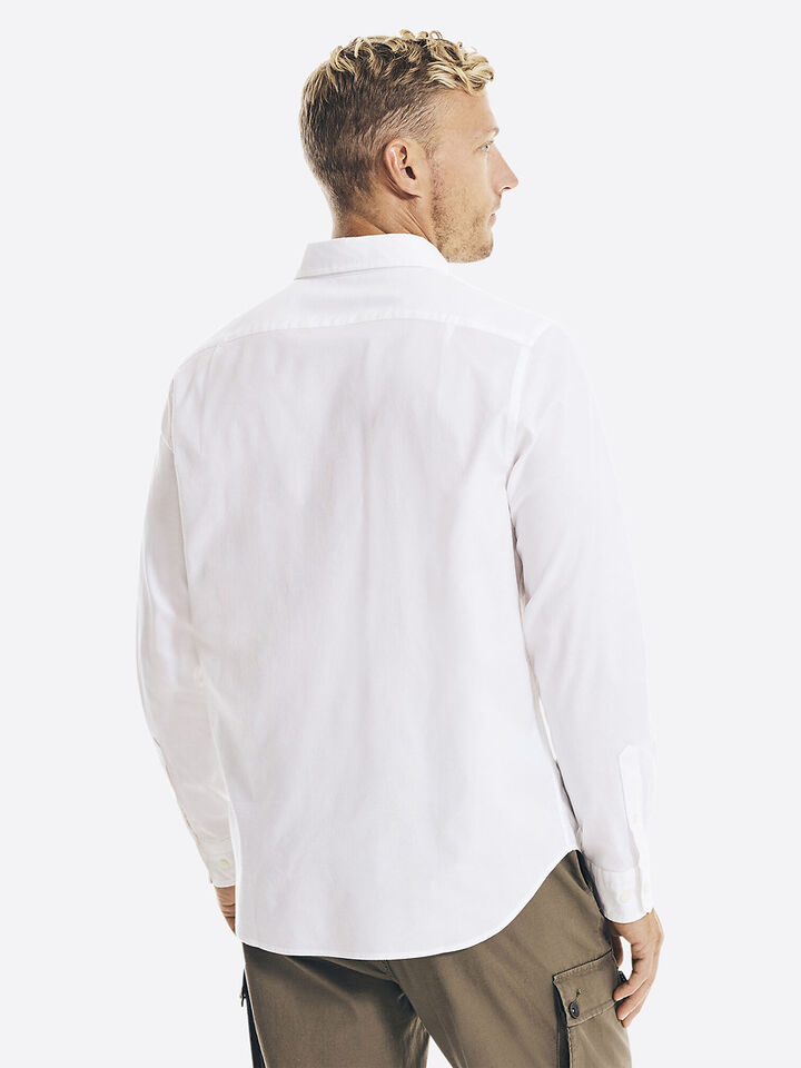 Long Sleeve Oxford Shirt, Bright White, hi-res image number 3