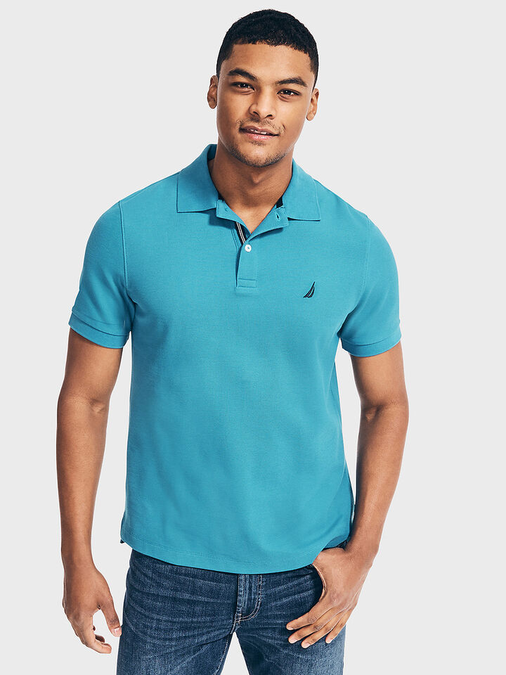 Essentials Regular Fit Pique Polo, Rich Teal, hi-res image number 1