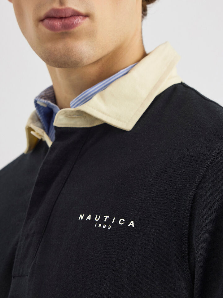 Wave Rugby Shirt, Black, hi-res image number 4