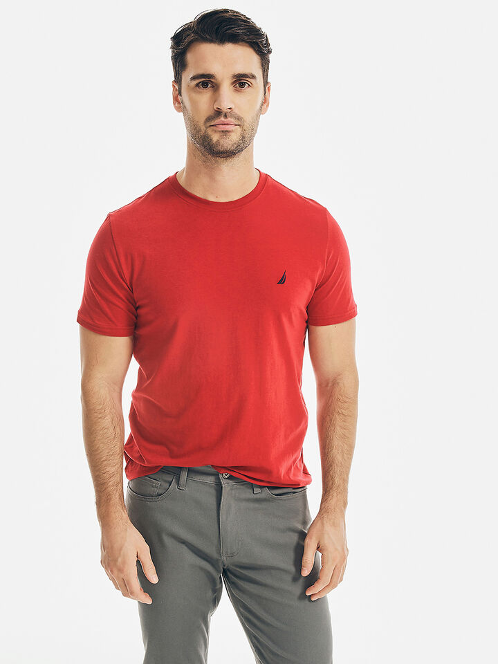 Regular Fit Crew T-shirt, Nautica Red, hi-res image number 1