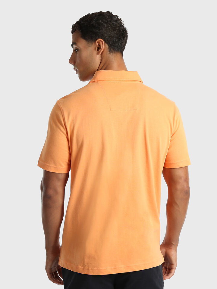 Axel Jersey Cotton Polo, Tangerine, hi-res image number 2