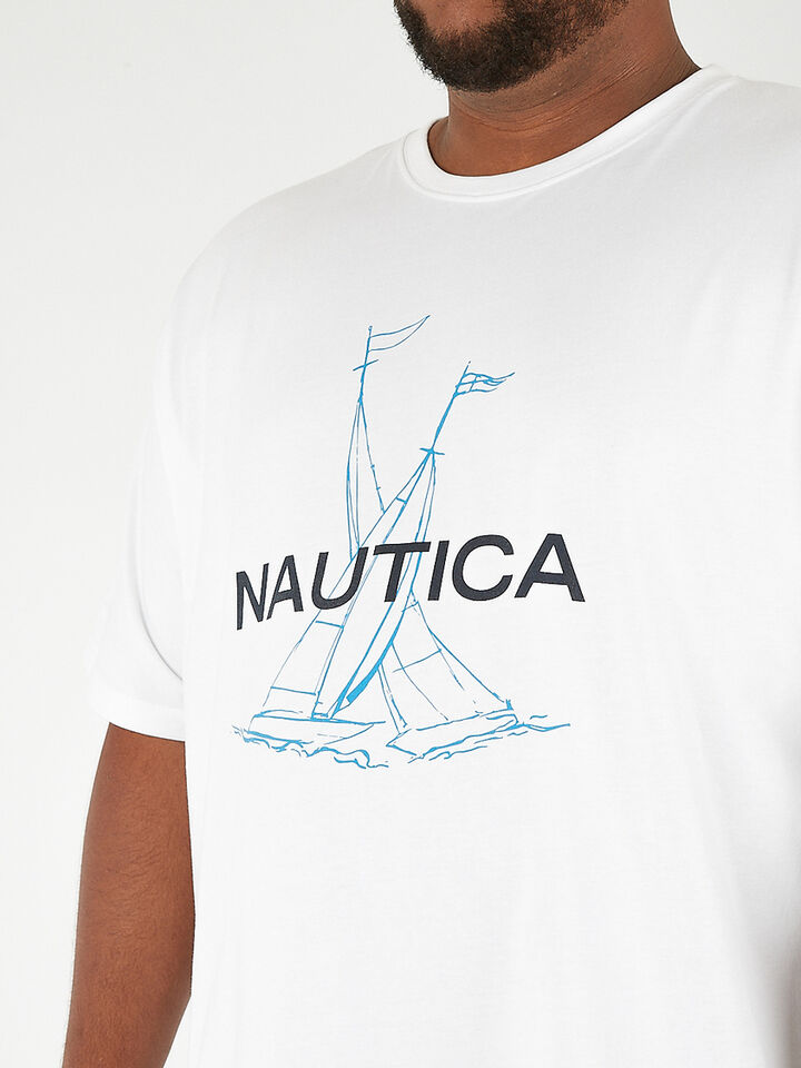 Big & Tall Nautica Essentials Collection Archie Tee, White, hi-res image number 3