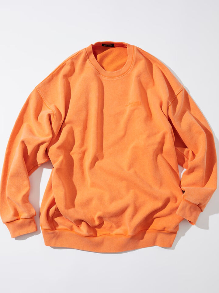 Nautica Japan Bleached Hidden Logo Crew Sweat, Orange, hi-res image number 1