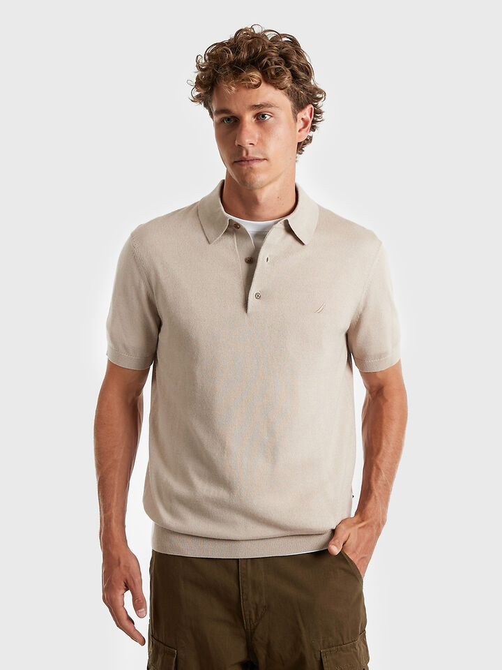 Australian Merino Wool Blend Short Sleeve Polo Knit