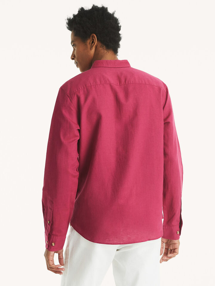 Long Sleeve Linen Blend Regular Fit Shirt