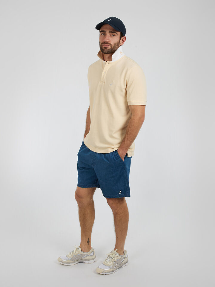 Nautica Essentials Pique Cotton Brent Polo, Beige, hi-res image number 3