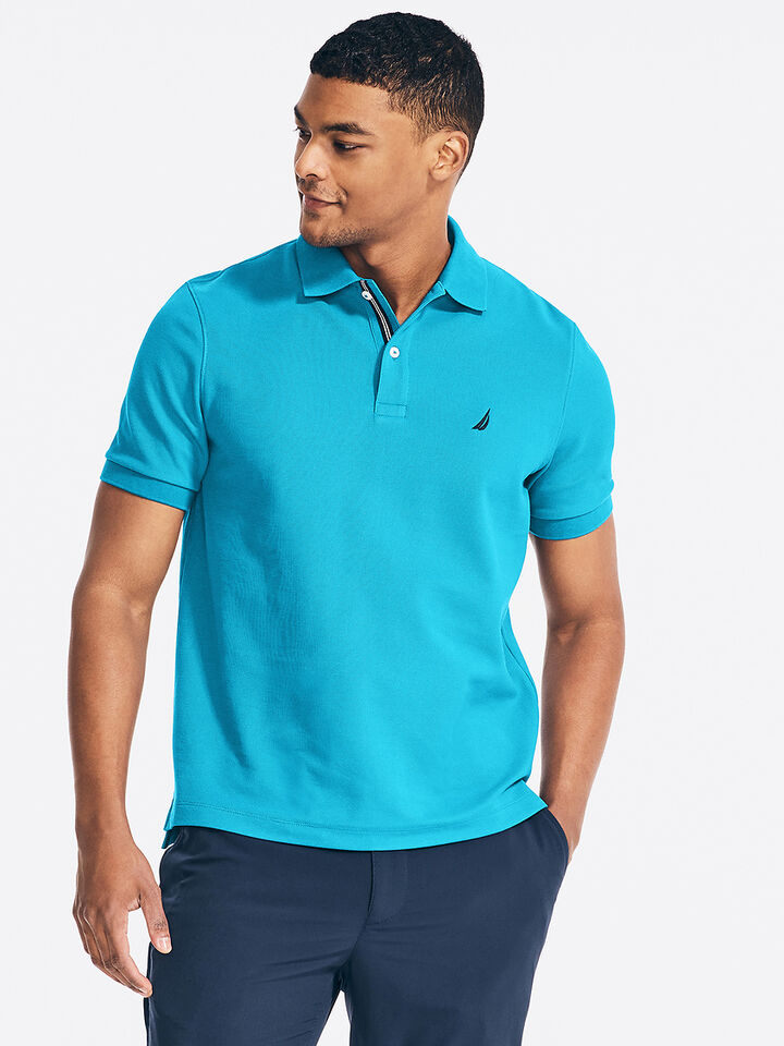 Essentials Regular Fit Pique Polo, Turquoise Isle, hi-res image number 1