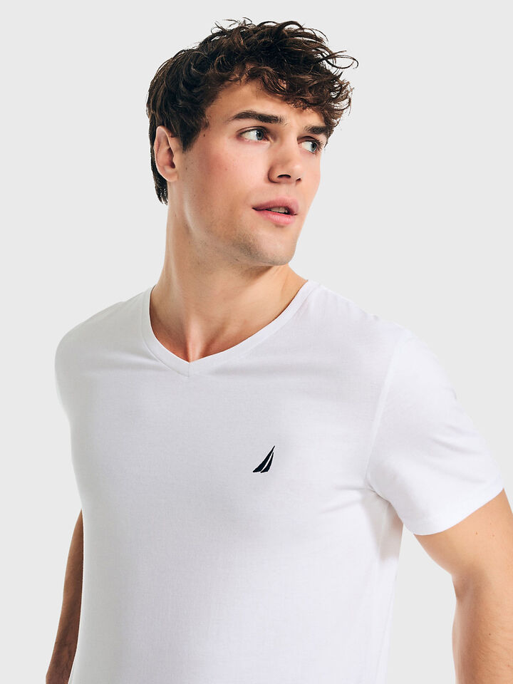 Nautica Essentials Collection Deck Tee, White, hi-res image number 3