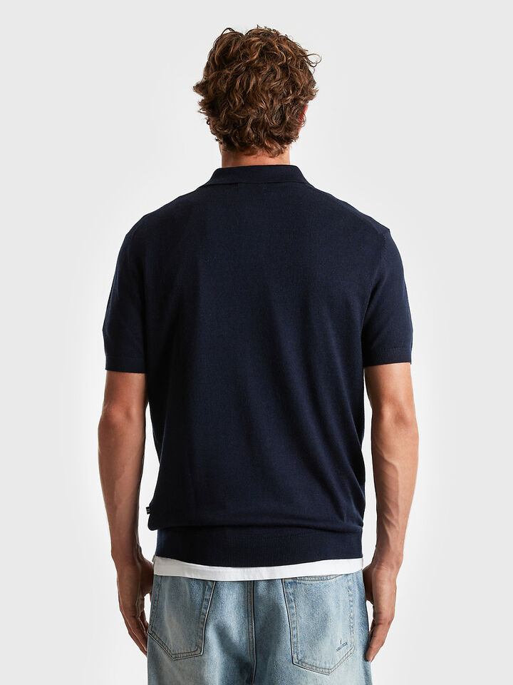 Australian Merino Wool Blend Short Sleeve Polo Knit