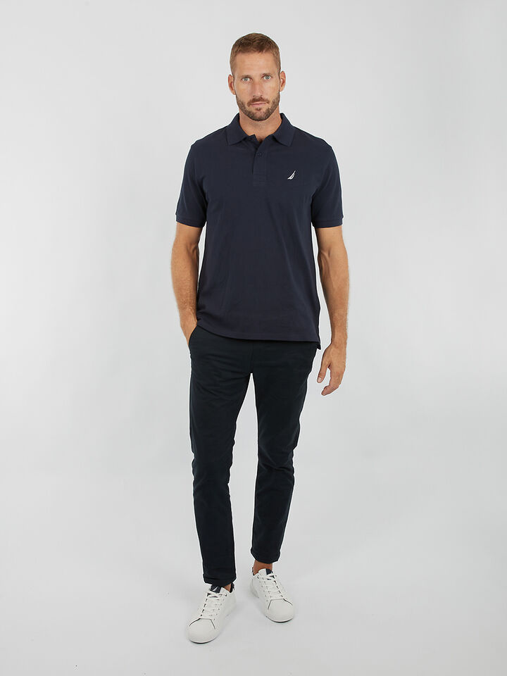 Nautica Essentials Pique Cotton Brent Polo, Dark Navy, hi-res image number 4