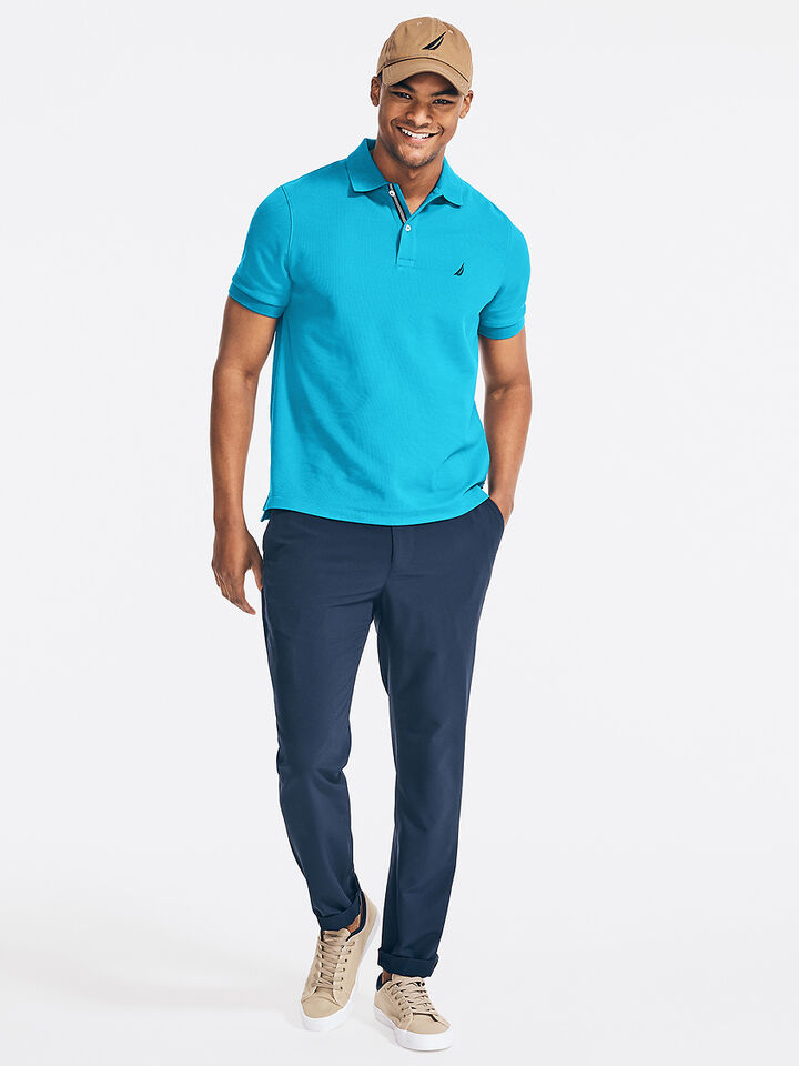 Essentials Regular Fit Pique Polo, Turquoise Isle, hi-res image number 3