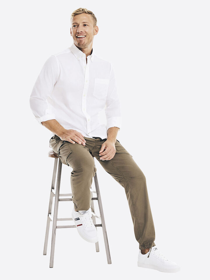 Long Sleeve Oxford Shirt, Bright White, hi-res image number 4