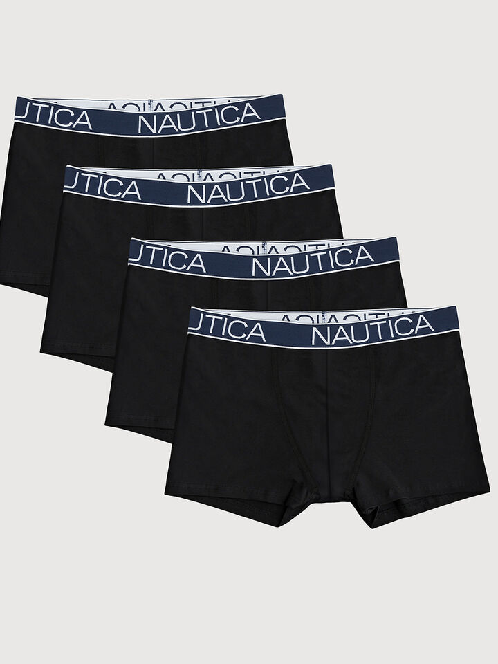 Nautica Everyday Stretch Trunk 4 Pack, Black, hi-res image number 1