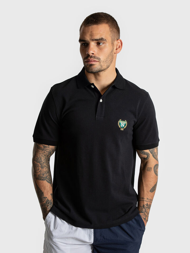 Crest Embroidered Regular Fit Polo, True Black, hi-res image number 1
