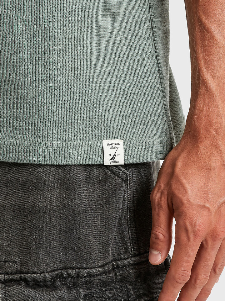 Shield Embroidered Textured T-shirt, Sage, hi-res image number 4