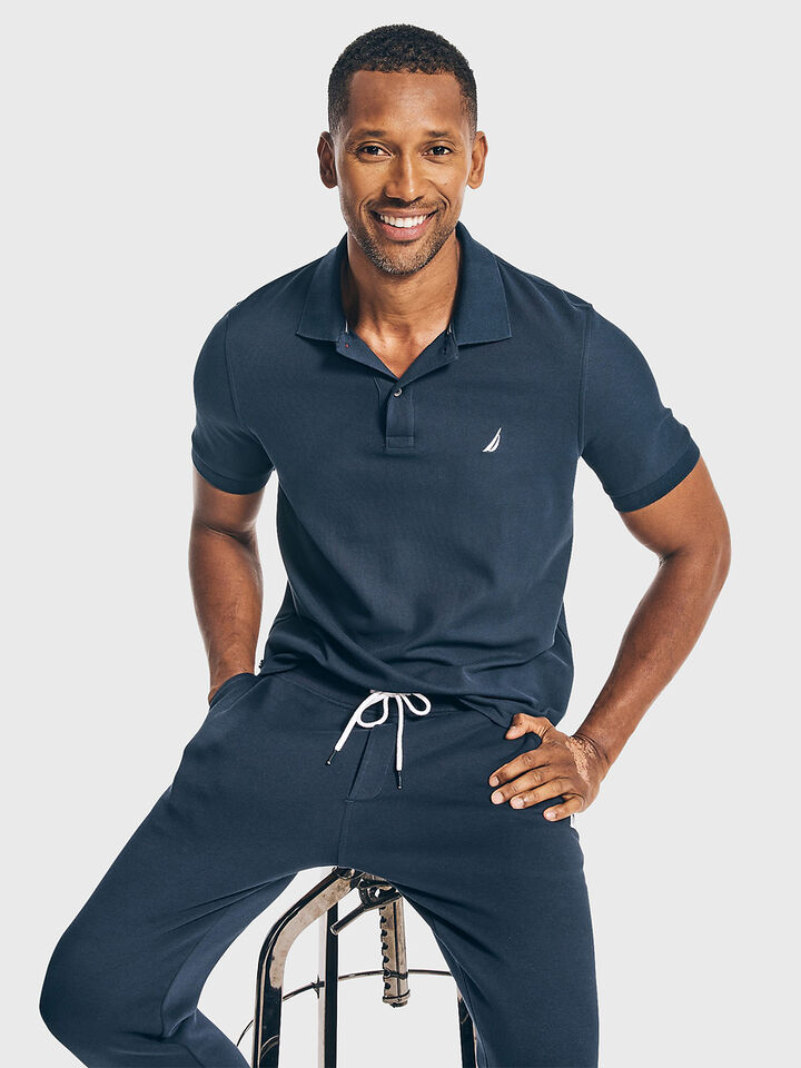 Essentials Regular Fit Pique Polo, Navy, hi-res image number 4