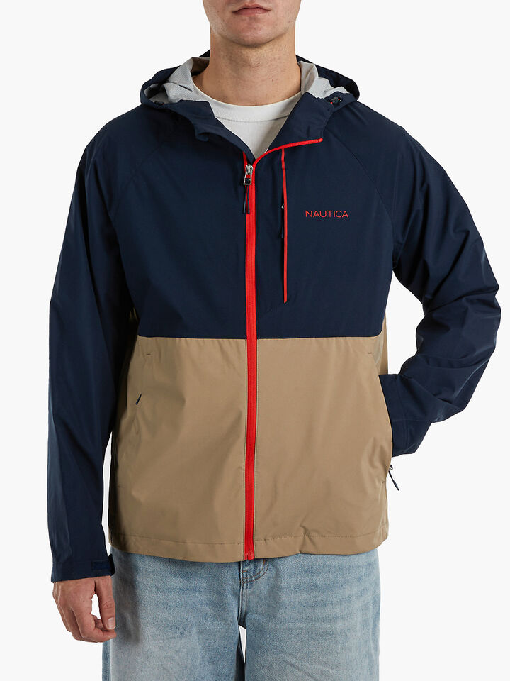 Lightweight Regular Fit Packable Shell Jacket, Navy Seas, hi-res image number 1
