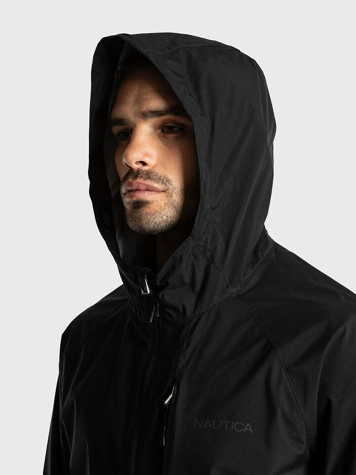 Lightweight Regular Fit Packable Shell Jacket, True Black, hi-res image number 4