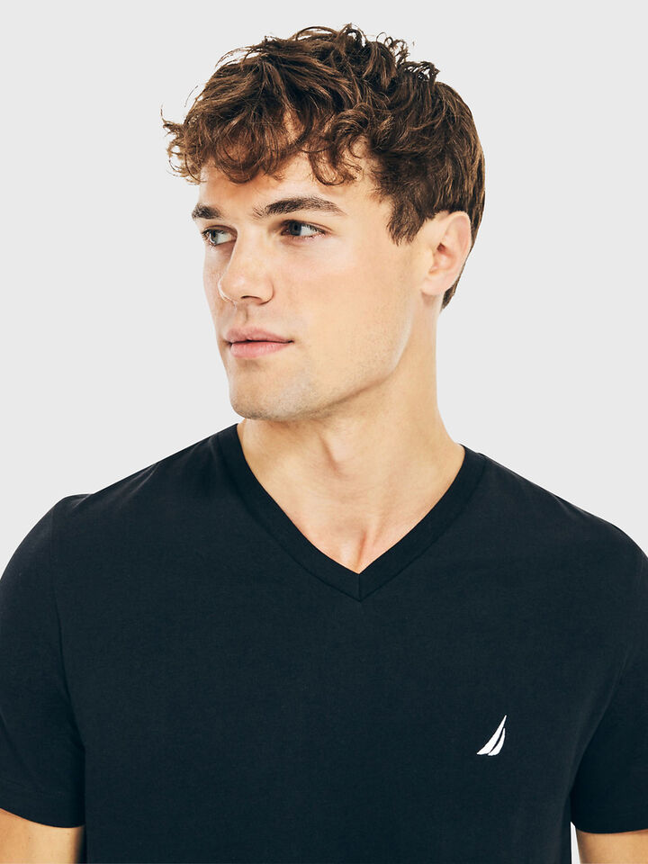 Nautica Essentials Collection Deck Tee, Black, hi-res image number 3