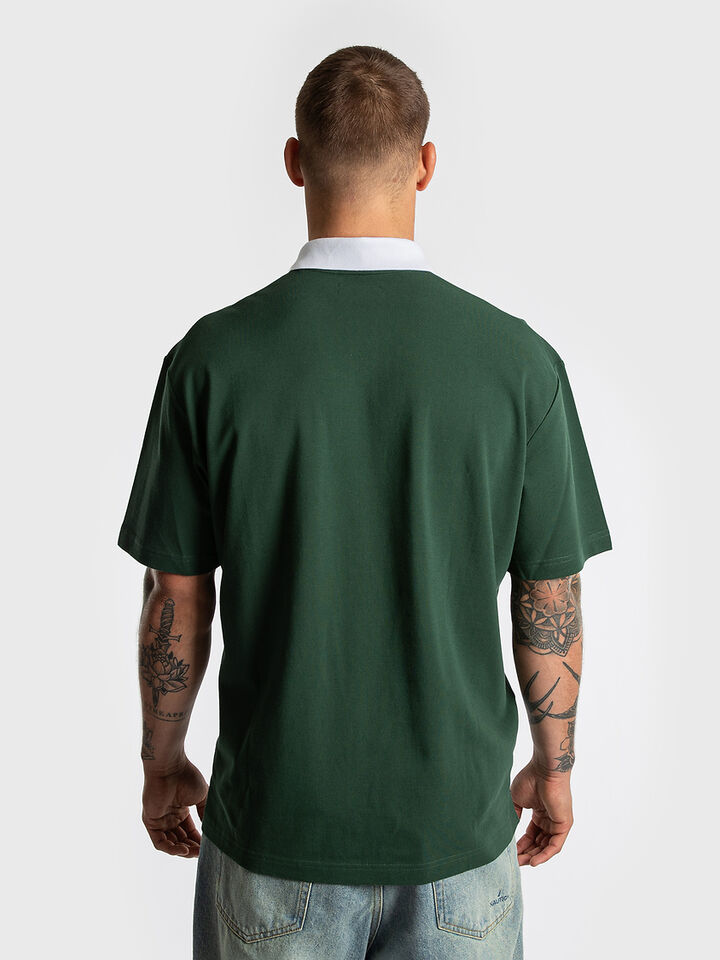 Short Sleeve Relaxed Fit Colour Block Polo Shirt