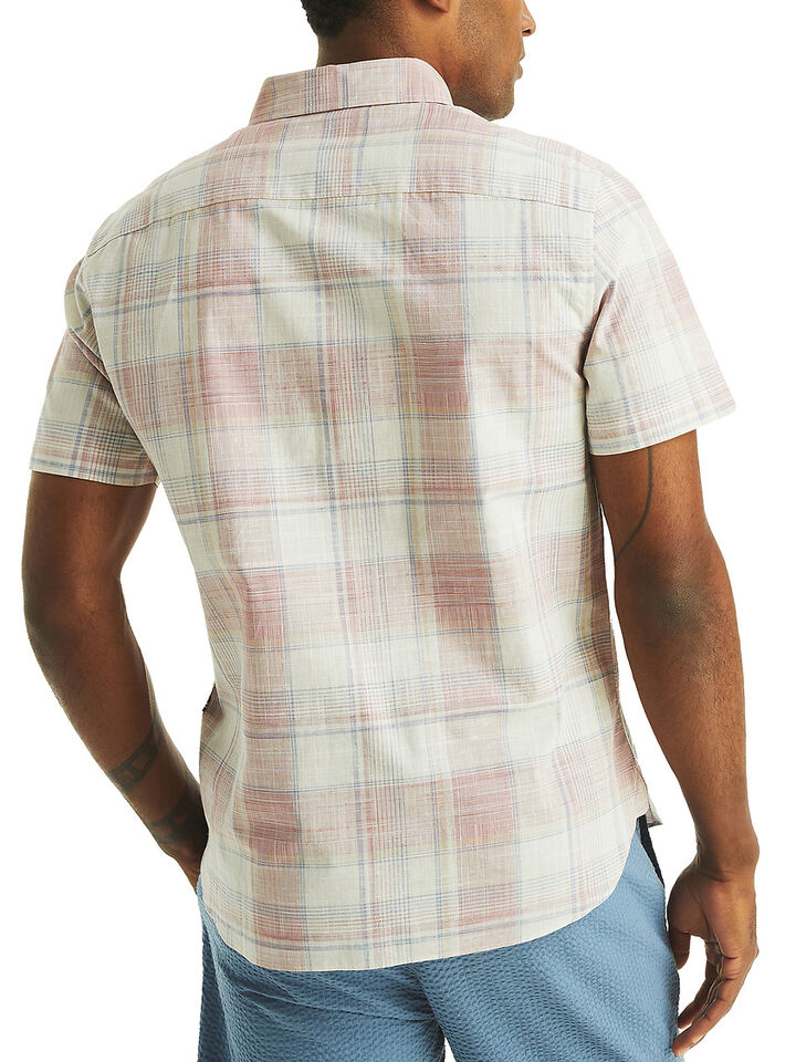 Short Sleeve Regular Fit Plaid Shirt, Deep Fuchsia, hi-res image number 2