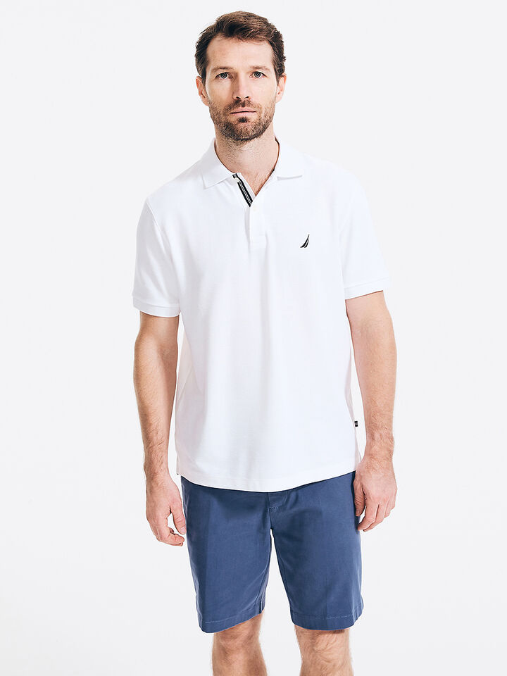 Solid Regular Fit Pique Cotton Polo, Bright White, hi-res image number 1