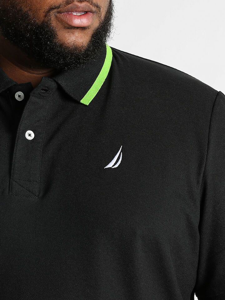 Big & Tall Alecto Pique Cotton Polo, Black, hi-res image number 3