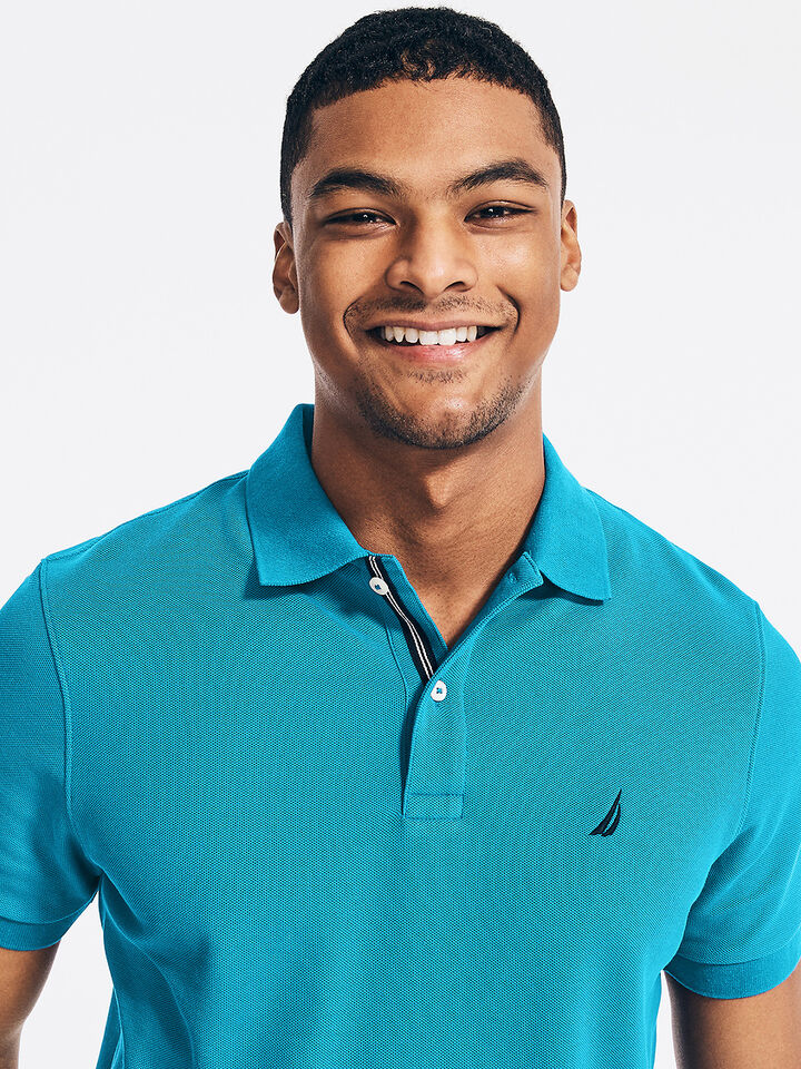 Essentials Regular Fit Pique Polo, Turquoise Isle, hi-res image number 4