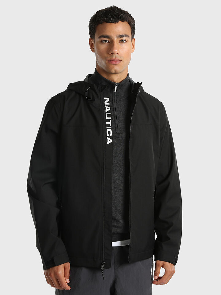 Nautica Essentials Packable Windbreaker Jacket, Black, hi-res image number 1