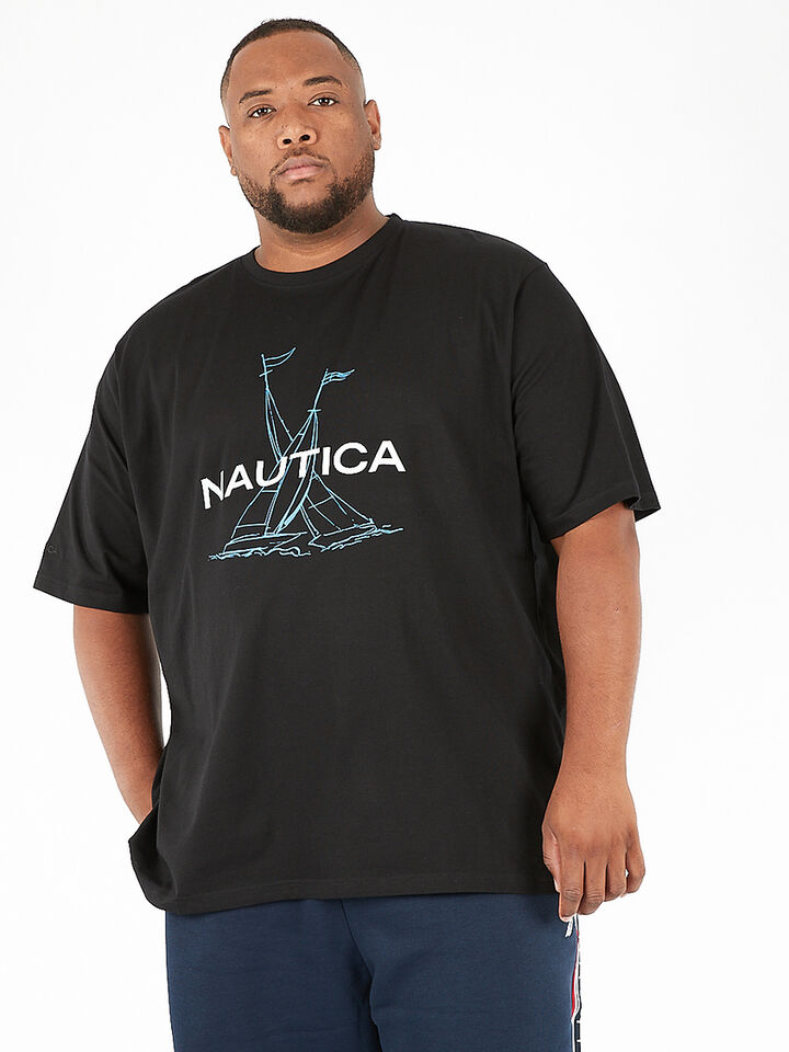Big & Tall Nautica Essentials Collection Archie Tee, Black, hi-res image number 1