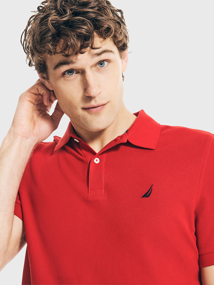 Essentials Regular Fit Pique Polo, Red, hi-res image number 3
