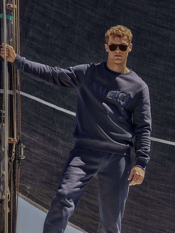 Embroidered Track Pants, Navy, hi-res image number 5