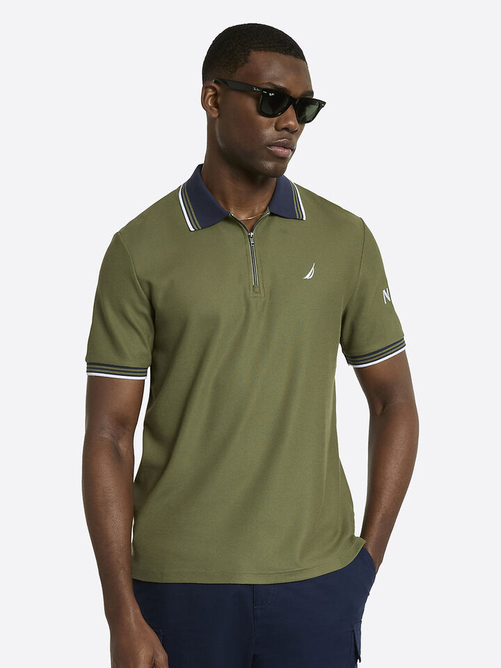 Knowle Regular Fit Polo Shirt, Khaki, hi-res image number 1