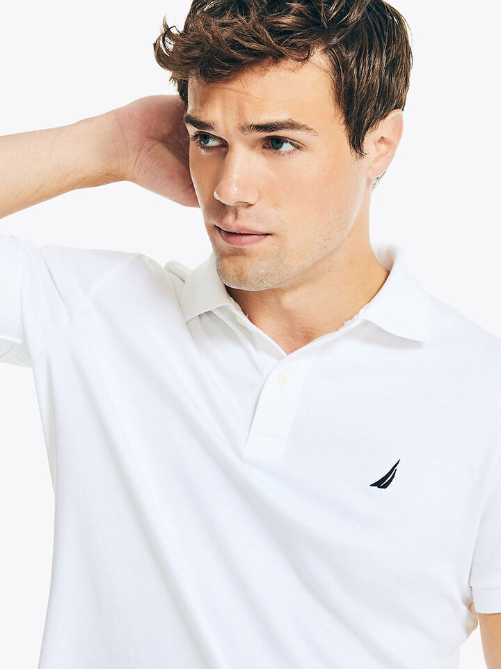 Nautica Essentials Interlock Slim Fit Polo, Bright White, hi-res image number 4