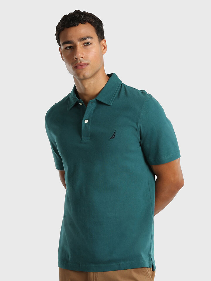 Axel Jersey Cotton Polo, Deep Atlantic, hi-res image number 1
