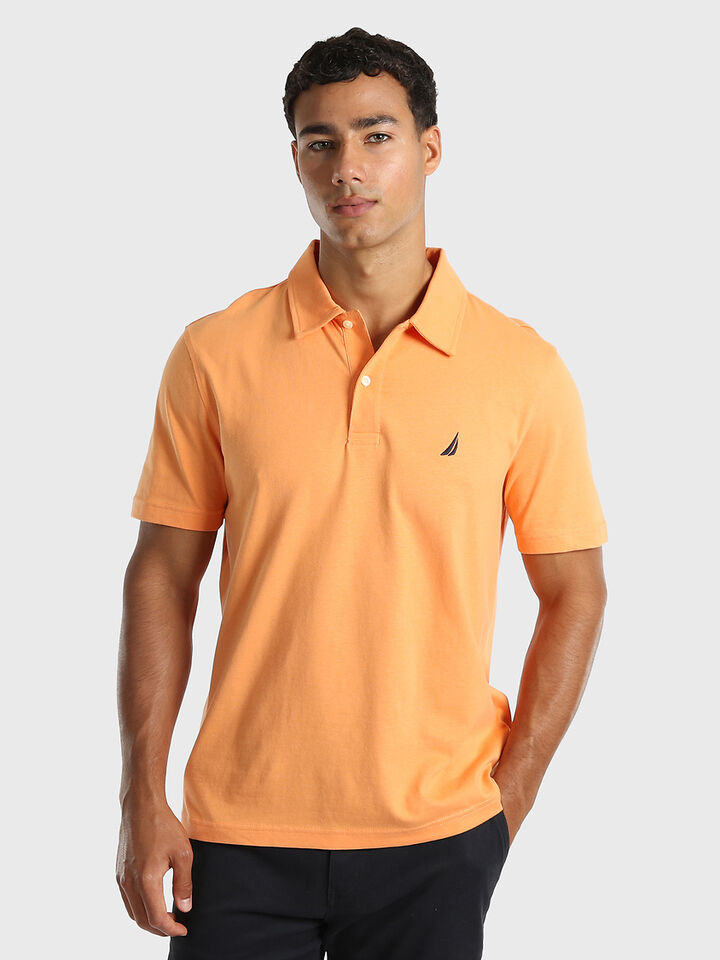 Axel Jersey Cotton Polo, Tangerine, hi-res image number 1