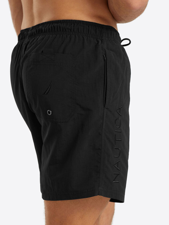 Nautica Essentials Collection 6" Swim Shorts, Black, hi-res image number 3