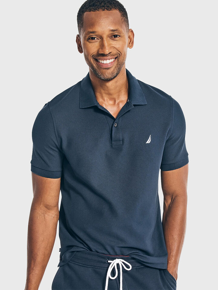 Essentials Regular Fit Pique Polo, Navy, hi-res image number 1