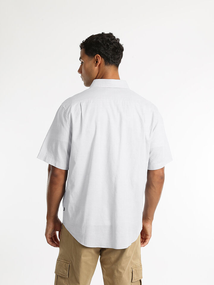 Short Sleeve Relaxed Fit Linen Blend Shirt