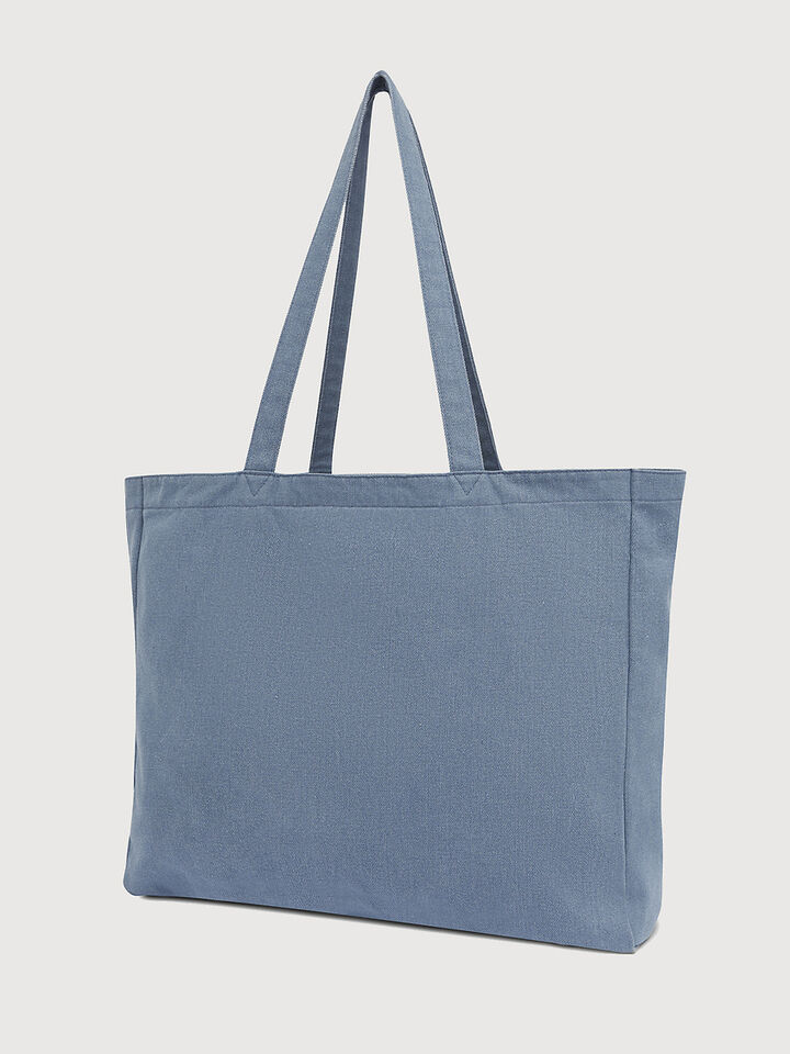 Nautica Denim Tote Bag, Blue, hi-res image number 2
