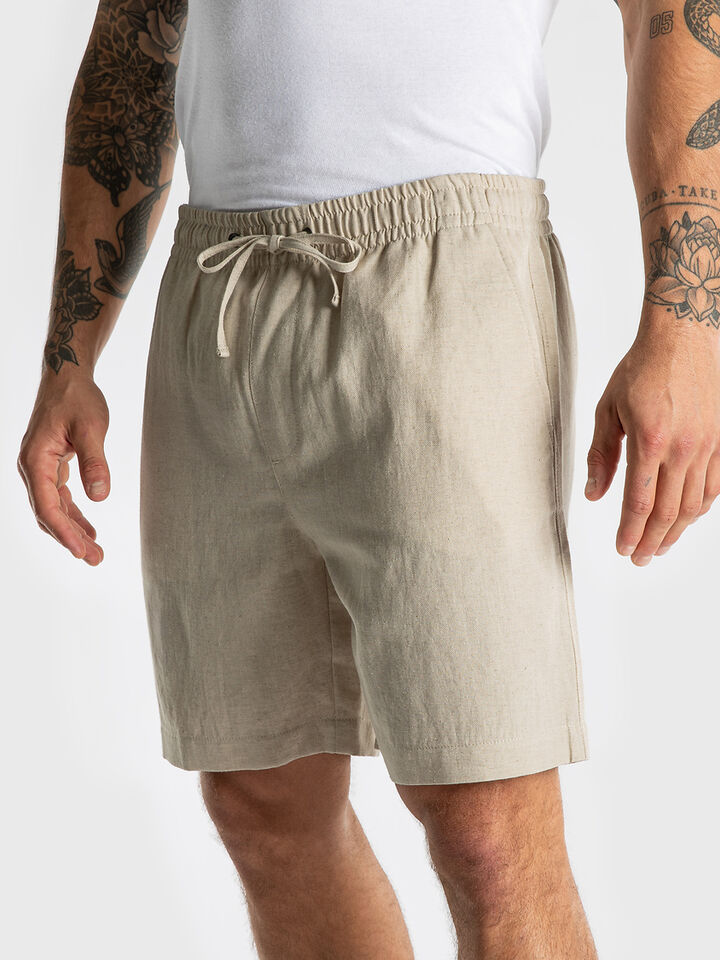 Regular Fit Linen Shorts, Wheat Flax, hi-res image number 3