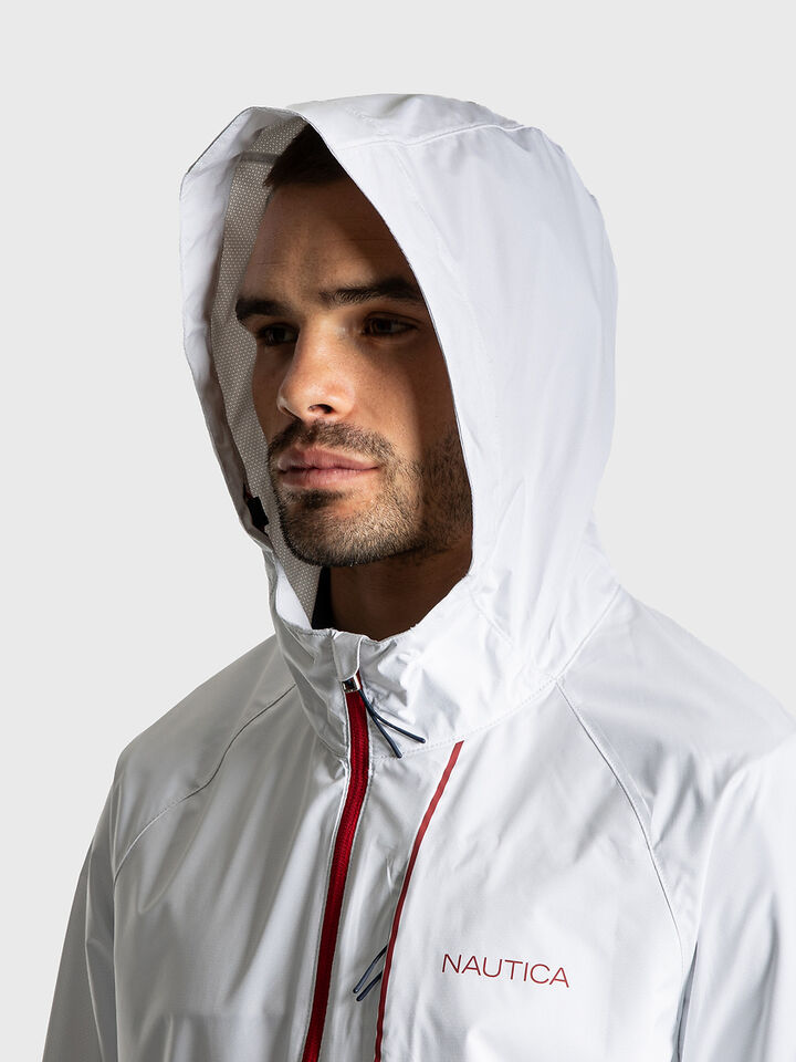 Lightweight Regular Fit Packable Shell Jacket, Bright White, hi-res image number 3