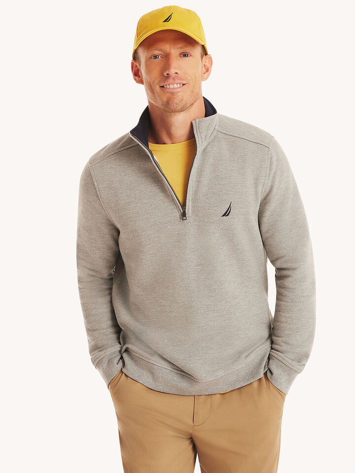Pique Fleece Regular Fit &frac14; Zip Sweater