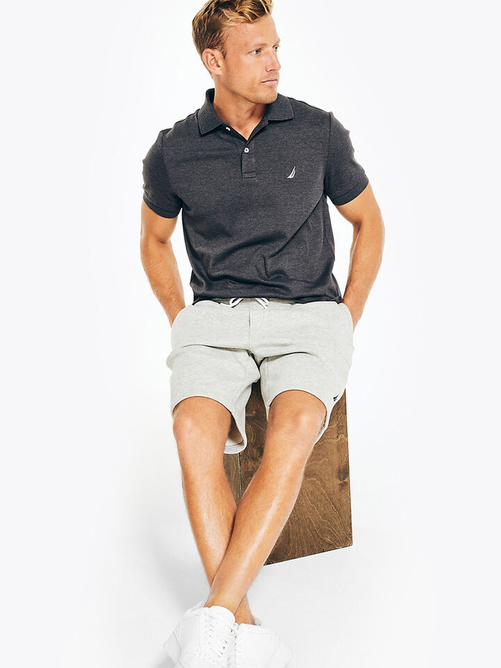 Nautica Essentials Interlock Slim Fit Polo, Charcoal Heather, hi-res image number 3