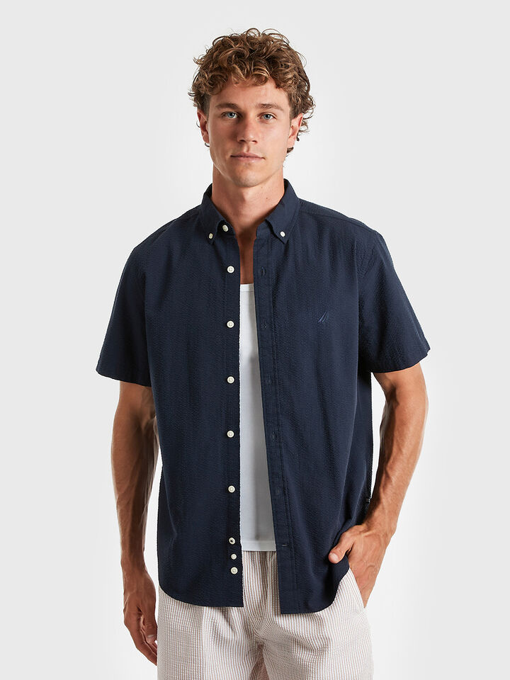 Short Sleeve Seersucker Shirt