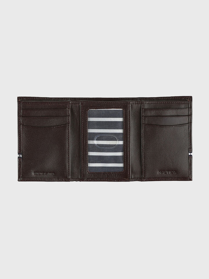 Logo Leather Trifold Wallet
