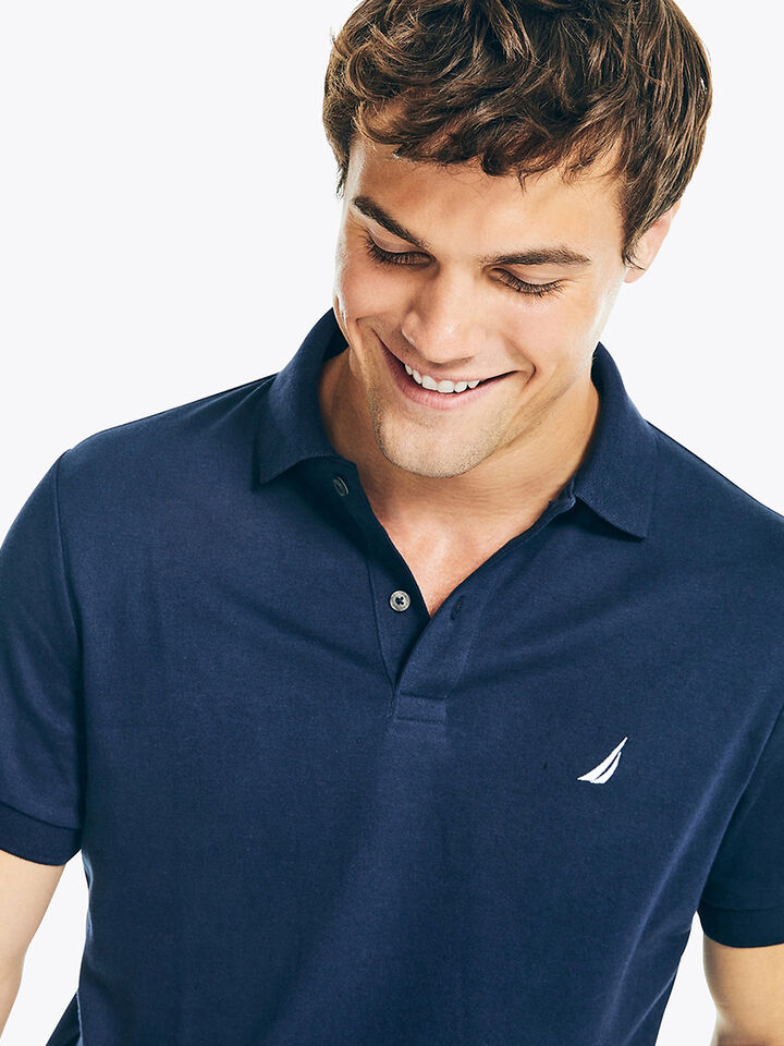 Nautica Essentials Interlock Slim Fit Polo, Navy, hi-res image number 4