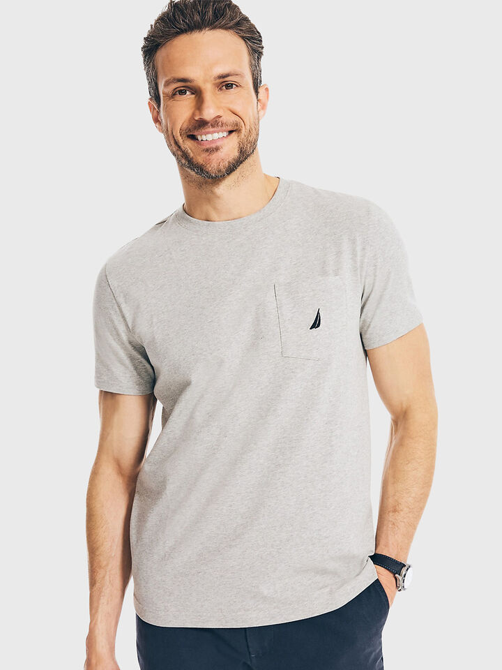 Pocket Regular Fit Tee, Grey Heather, hi-res image number 1