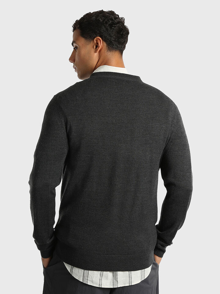 Australian Merino Wool Blend V-Neck Regular Fit Sweater