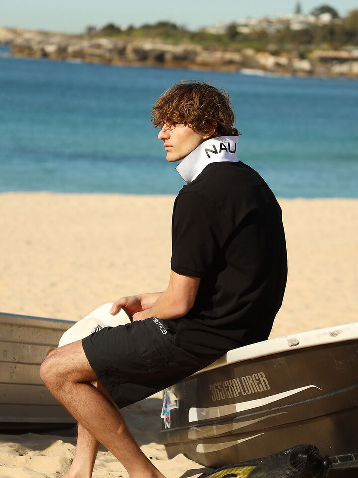 Nautica Essentials Pique Cotton Brent Polo, Black, hi-res image number 6